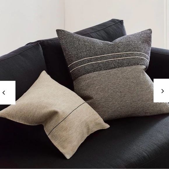 NWOT Pottery Barn Caylee handloomed striped with black Pillow cover set 24x24